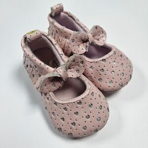 First Steps Girls Sz 3 (3-6 Months) Baby Shoes Pink Moccasins